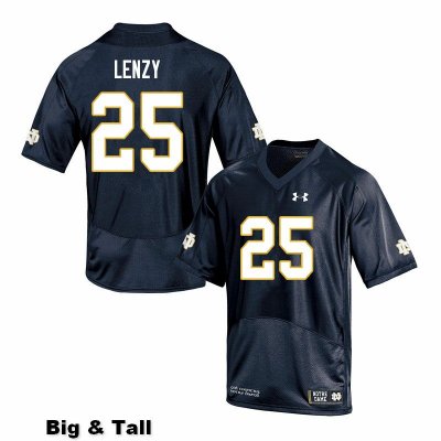 Notre Dame Fighting Irish Men's Braden Lenzy #25 Navy Under Armour Authentic Stitched Big & Tall College NCAA Football Jersey JTJ7199DU